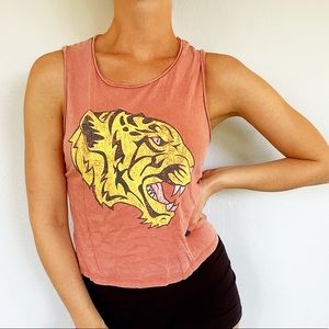 Colsie red graphic tiger print tank size small